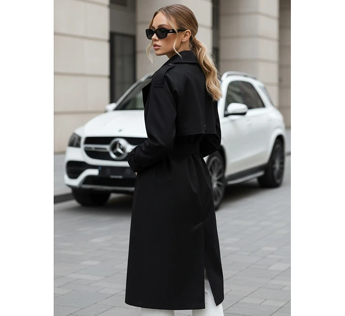 Dámský dvouřadový kabát TY5437 černý - FashionStreet 