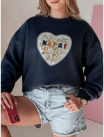Dámská oversize mikina se srdcem SERDUCHOVA navy blue FashionStreet BY1439