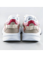 Růžové šněrovací sneakersy s barevnými vsadkami (6346)