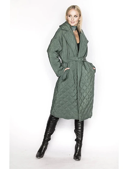 Zelená prošívaná bunda s límcem model 17695079 - Ann Gissy Zelená prošívaná bunda s límcem model 17695079 - Ann Gissy
