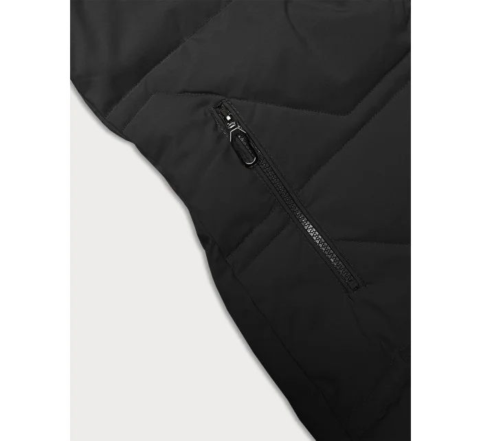 Černá dámská zimní bunda s kapucí model 21783432 - J.STYLE Černá dámská zimní bunda s kapucí model 21783432 - J.STYLE