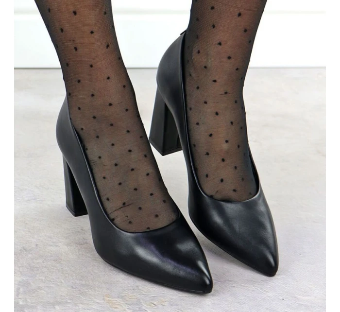 Černé lodičky na jehlovém podpatku černé Sergio Leone PB216