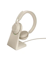 Jabra Evolve2 65 MS stereofonní bezdrátová sluchátka do uší Link380a, béžová + stojan