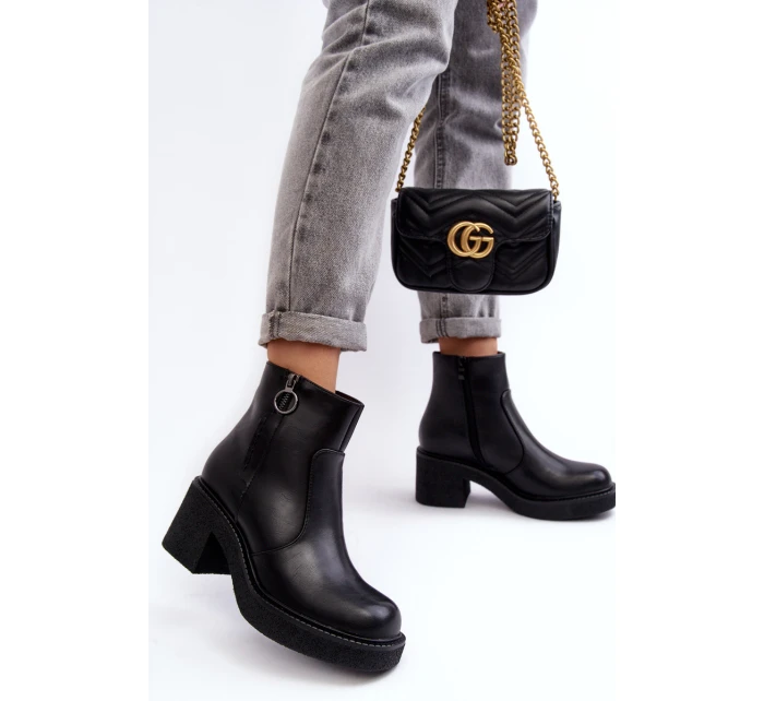 Dámské Zip Boty Černé Romella