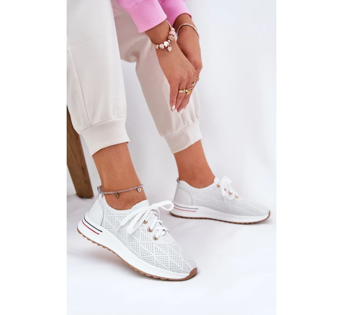 Kožené Lehká Polobotky Dámské model 21691705 Bílé - Artiker