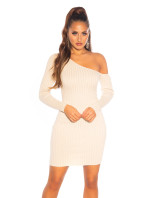 Sexy Ribbed One-Shoulder Knit Dress