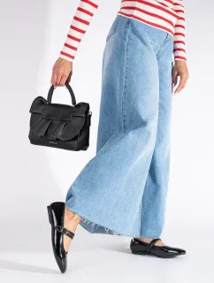 Originální  baleríny dámské černé bez podpatku