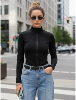 Dámská mikina na zip se stojáčkem černá FashionStreet BY1562