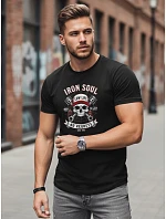 Pánské bavlněné tričko s potiskem automobilů černé FashionStreet NX0142R Pánské bavlněné tričko s potiskem automobilů černé FashionStreet NX0142R