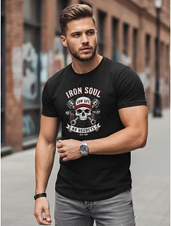 Pánské bavlněné tričko s potiskem automobilů černé FashionStreet NX0142R