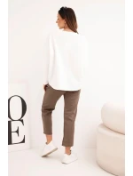 Dámský komplet máslový s kontrastní kapsou fango