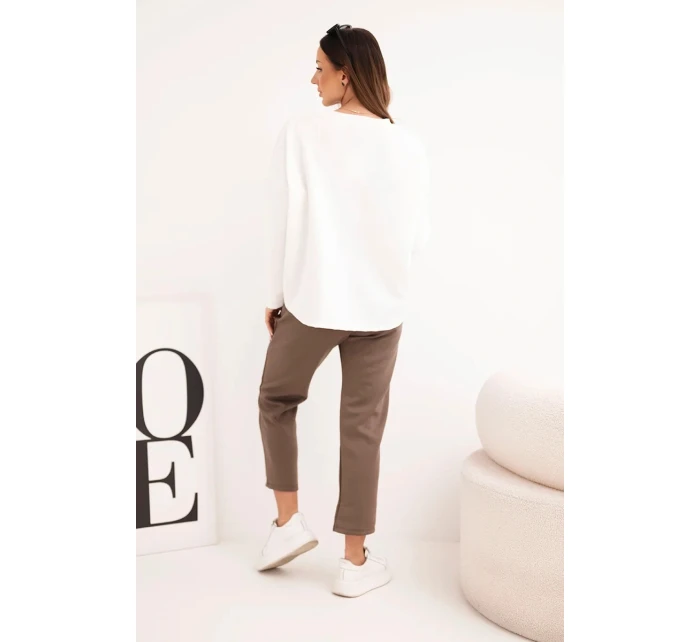 Dámský komplet máslový s kontrastní kapsou fango