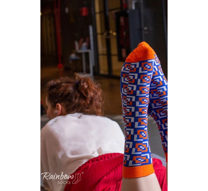 Duhové Rainbow Socks Ponožky V Geometrických Vzorech 3 Párů