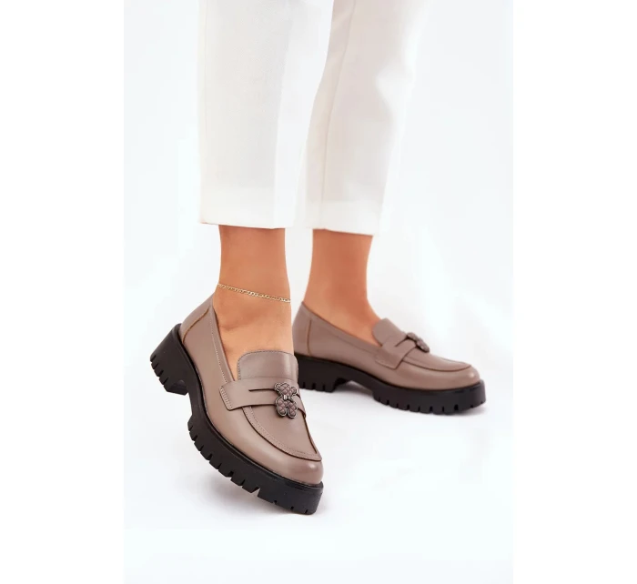 Dámské kožené mokasíny „Miś“ Vinceza – béžové Dámské kožené mokasíny „Miś“ Vinceza – béžové