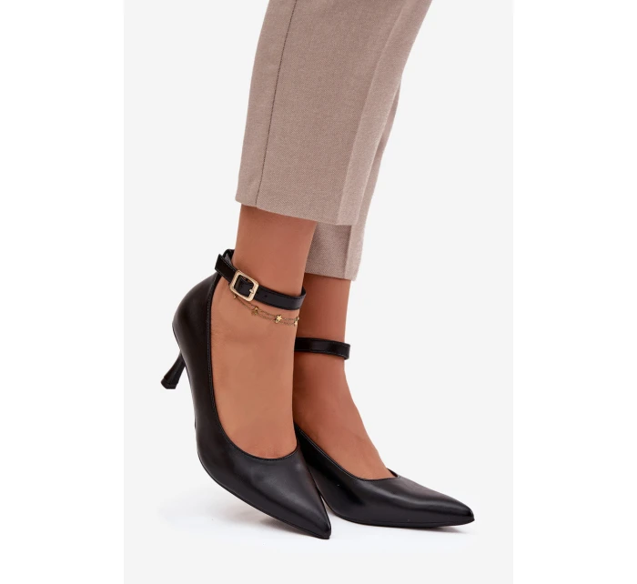 Lodičky s páskem Perrine – černé Lodičky s páskem Perrine – černé