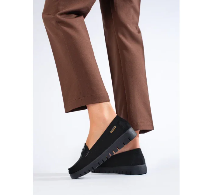 Originální černé dámské mokasíny platforma Originální černé dámské mokasíny platforma