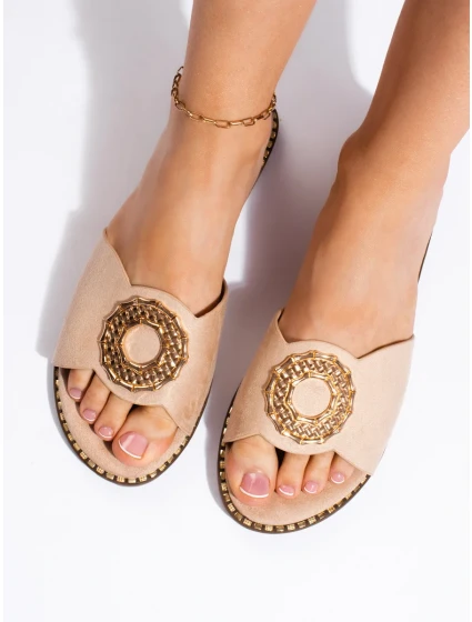 Módní nazouváky dámské hnědé bez podpatku Módní nazouváky dámské hnědé bez podpatku