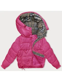 Dámská bunda ve fuchsijové barvě pro přechodné období s podšívkou model 21245857 - XINYILUN