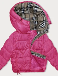 Dámská bunda ve fuchsijové barvě pro přechodné období s podšívkou model 21245857 - XINYILUN