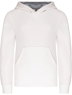 Kariban K 453 Dětská kontrastní mikina s kapucí 20.K453 white/fine grey