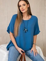 Oversized halenka s přívěskem Džíny