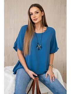 Oversized halenka s přívěskem Džíny