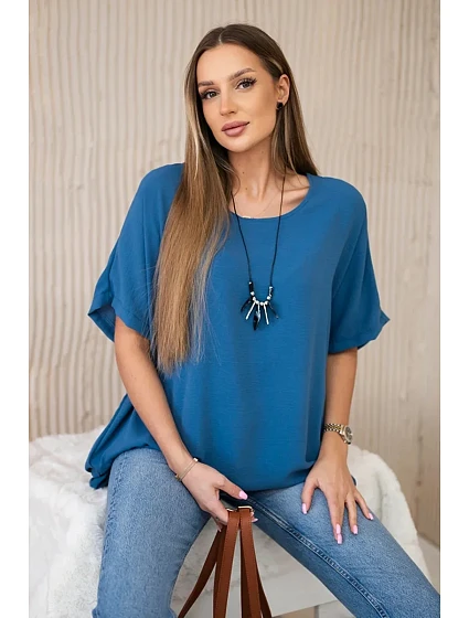 Oversized halenka s přívěskem Džíny