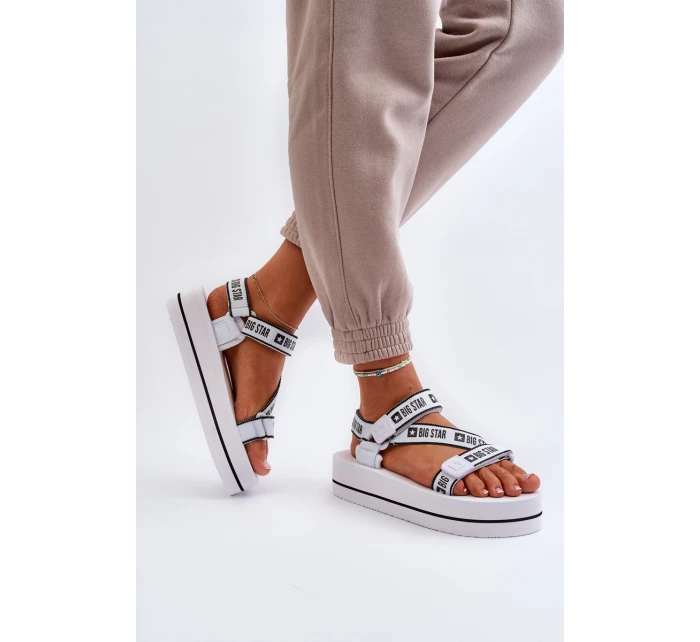 Dámské sandály na platformě Big Star model 21652651 Bílé - Big Star Shoes Dámské sandály na platformě Big Star model 21652651 Bílé - Big Star Shoes