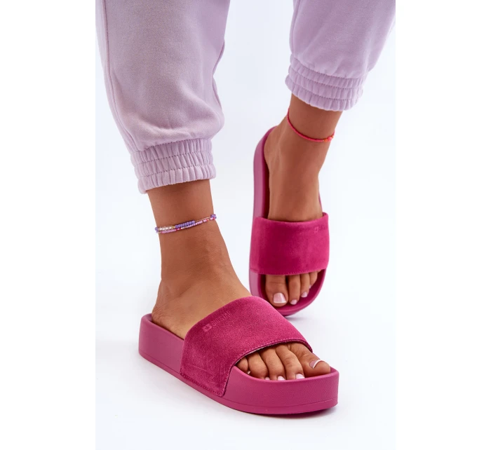 Dámské žabky na platformě z semiše Big Star model 21655533 fuchsie - Big Star Shoes Dámské žabky na platformě z semiše Big Star model 21655533 fuchsie - Big Star Shoes
