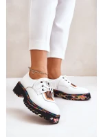 Dámské Kožené Polobotky Šněrovací Artiker Bílé 55C0500