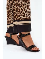 Dámské Sandály Na Klínu Černé model 21688991 - Boto