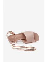 Dámské sandály na podpatku Vinceza 62297 Béžové