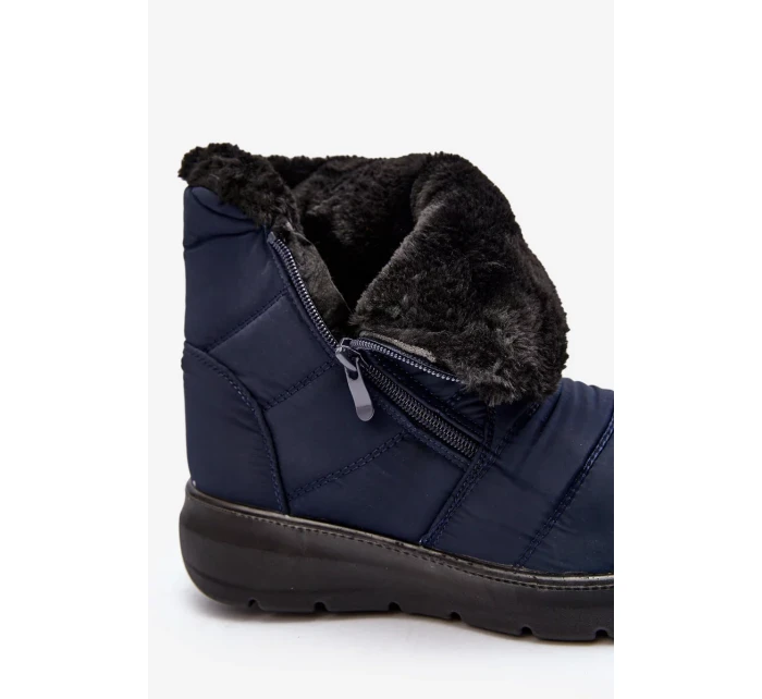 Dámské sněhule na zip s kožíškem, tmavě modrá Zeuna Dámské sněhule na zip s kožíškem, tmavě modrá Zeuna