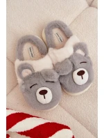 Dámské chlupaté papuče s motivem medvídka – šedé Galine Dámské chlupaté papuče s motivem medvídka – šedé Galine