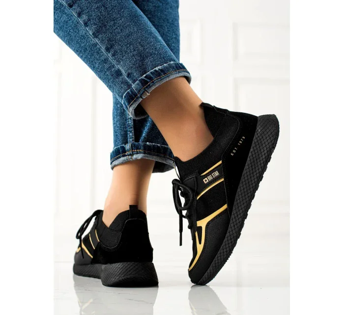 Luxusní černé tenisky dámské bez podpatku Luxusní černé tenisky dámské bez podpatku