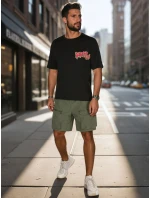 Pánské látkové bojové šortky zelené FashionStreet SX2508 Pánské látkové bojové šortky zelené FashionStreet SX2508