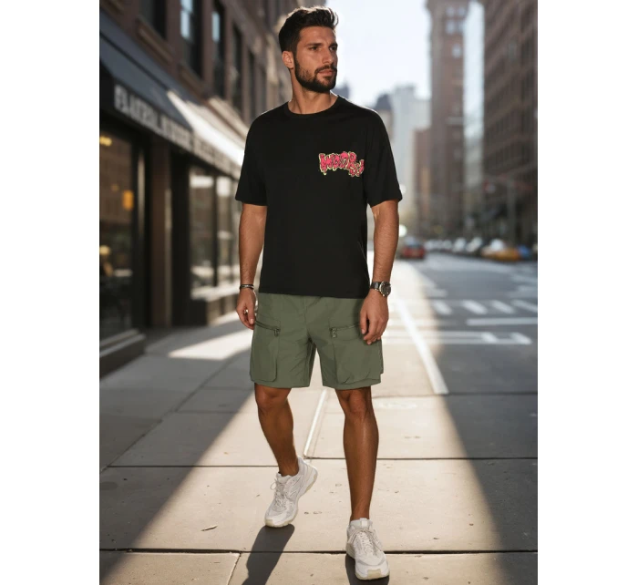 Pánské látkové bojové šortky zelené FashionStreet SX2508 Pánské látkové bojové šortky zelené FashionStreet SX2508