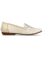 Kožené pohodlné polobotky Rieker W RKR658 beige