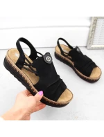 Pohodlné sandály W model 22018139 black - Rieker Pohodlné sandály W model 22018139 black - Rieker