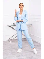 Elegantní souprava saka a kalhot modré barvy