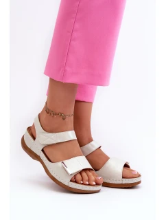 Pohodlné Dámské Sandály Na Suchý Zip Stříbrné Iphiope