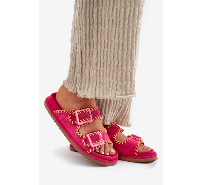 Dámské Pantofle S Přezkami A Dekorativním Fuchsie model 21696562 - Boto Dámské Pantofle S Přezkami A Dekorativním Fuchsie model 21696562 - Boto