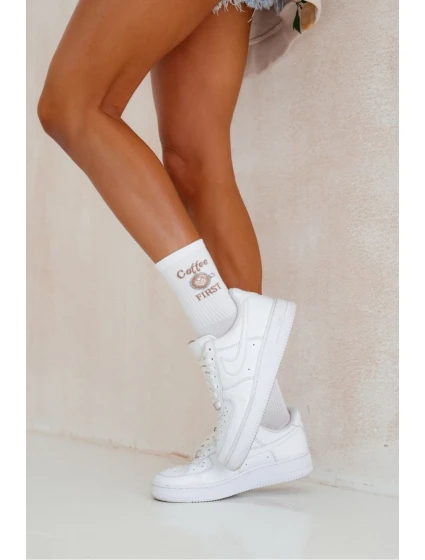 Dámské ponožky Coffee model 21713031 Bílé - Milena Dámské ponožky Coffee model 21713031 Bílé - Milena