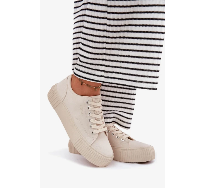 Dámské plátěné tenisky Big Star – béžové