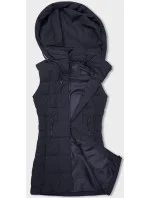 Tmavě modrá dámská vesta s kapucí (16M9096-215) Tmavě modrá dámská vesta s kapucí (16M9096-215)