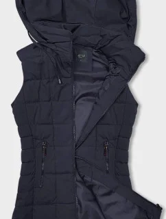 Tmavě modrá dámská vesta s kapucí model 18956980 - J.STYLE