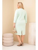 Dámská Plus Size máslová s výstřihem do V a rukávem mátová model 21886487 - K-Fashion