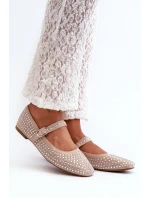Eko Zamszové Baletky Ozdobené Béžové model 21666791 - Boto Eko Zamszové Baletky Ozdobené Béžové model 21666791 - Boto
