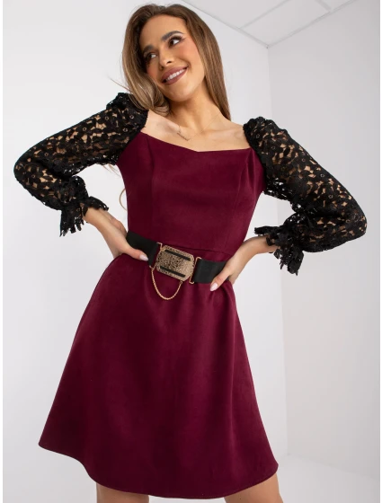 Dámské šaty-LK-SK-508840.22X-maroon Dámské šaty-LK-SK-508840.22X-maroon