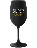 SUPER TÁTA - čierny pohár na víno 350 ml